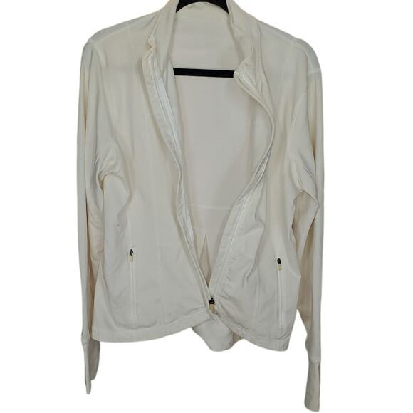 Women’s Off White Active Jacket Zip Front Long Sleeve Size Large - Picture 1 of 4